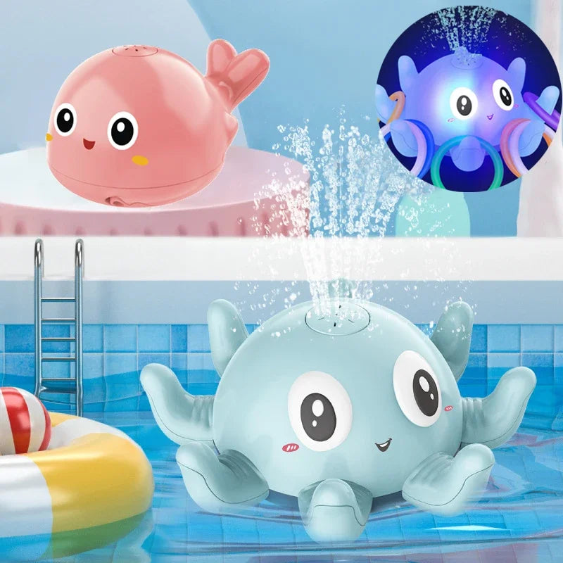 Toys Spray Water Shower Bathing Whale Ball with LED Light And Music For Kids