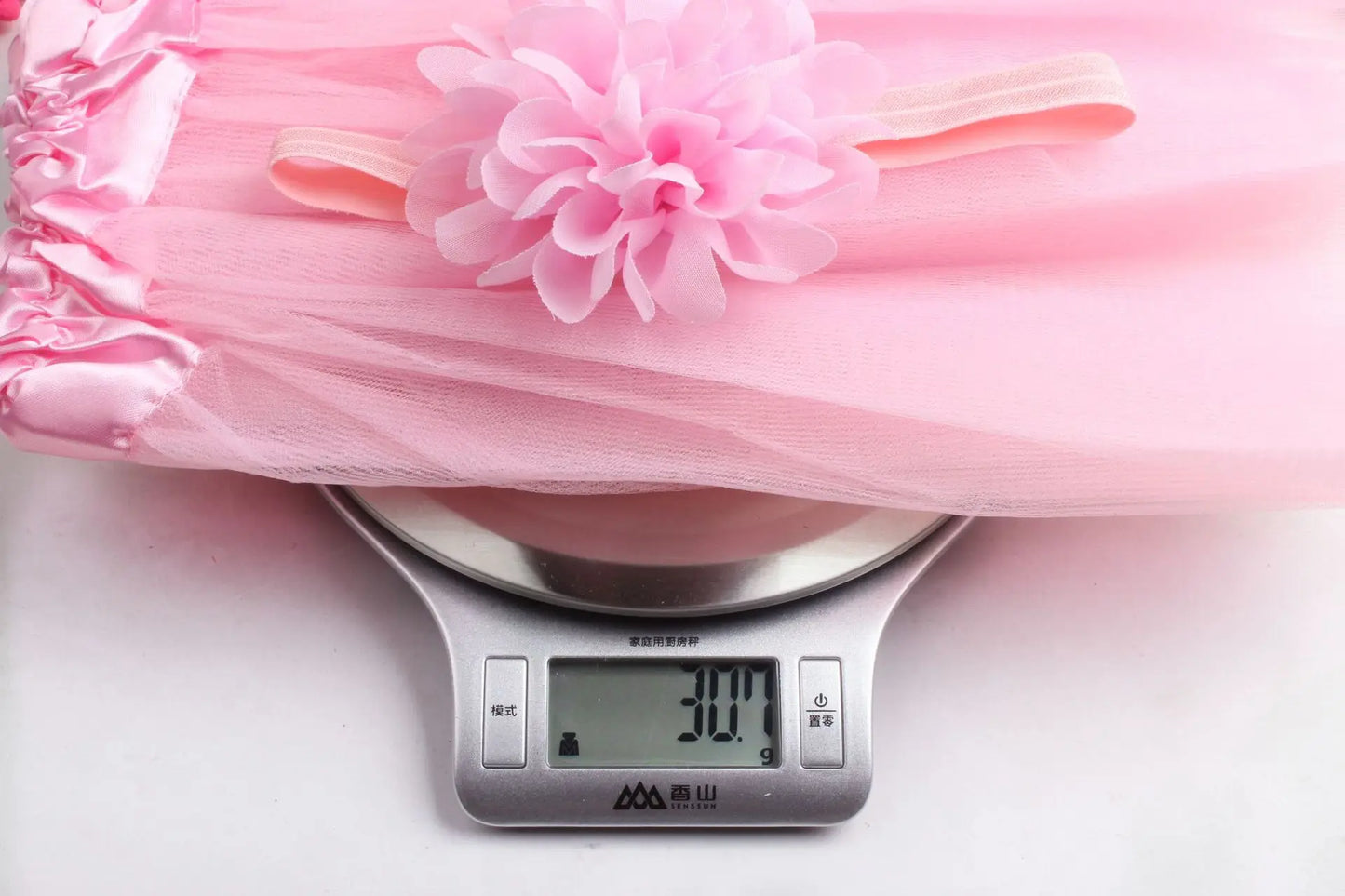 Ensemble jupe de tutu à fleurs moelleuses pour bébé fille, en rose avec bandeau,