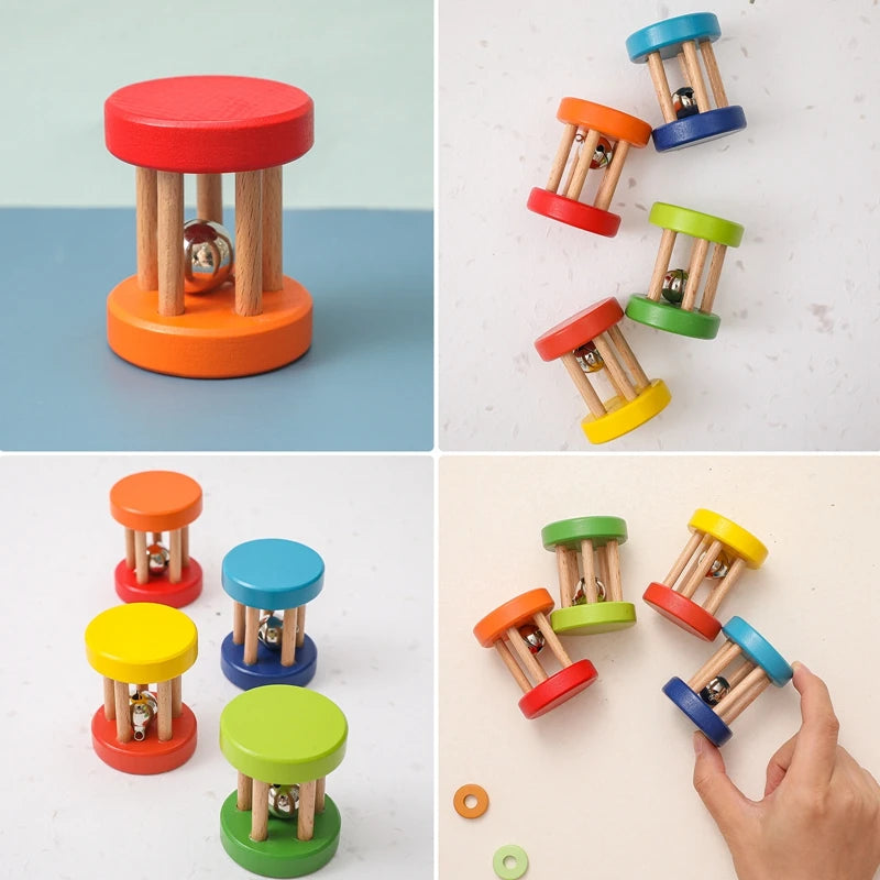Hochets en bois pour bébé de 0 à 12 mois, jeu d'entraînement auditif