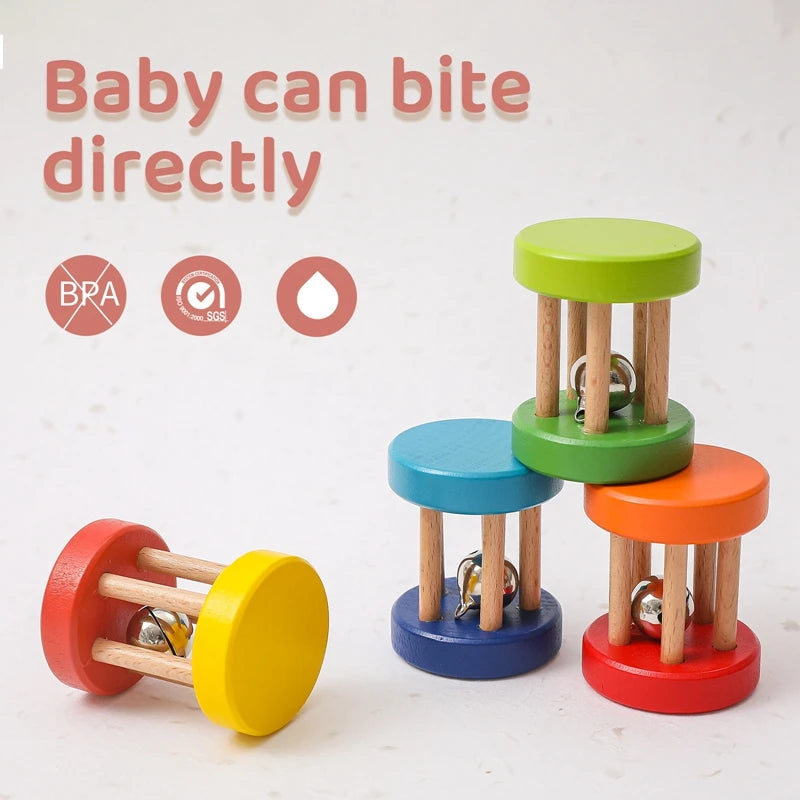 Hochets en bois pour bébé de 0 à 12 mois, jeu d'entraînement auditif