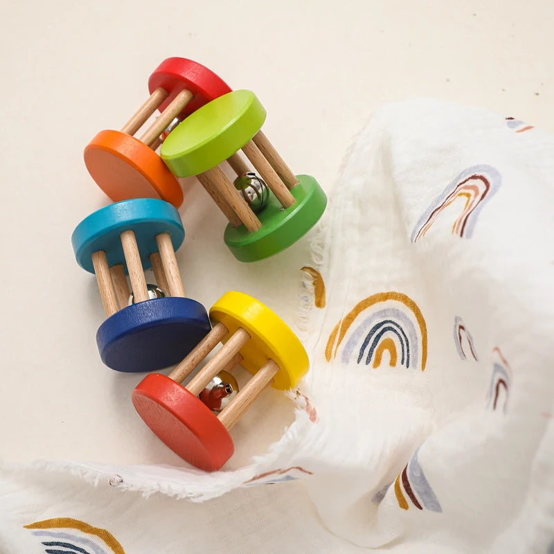 Hochets en bois pour bébé de 0 à 12 mois, jeu d'entraînement auditif