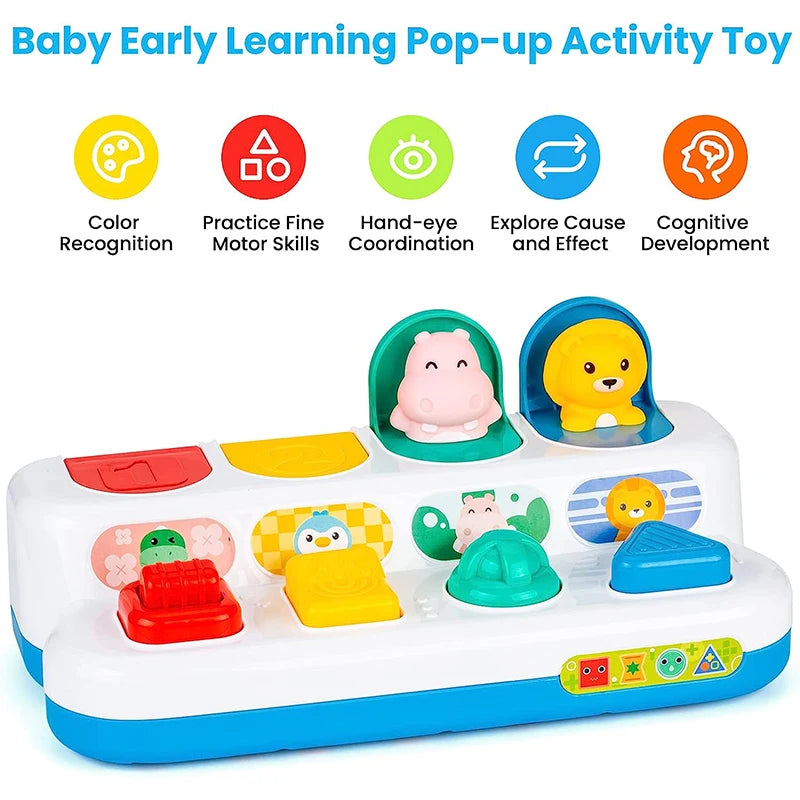 Baby Toys 6 to 12 Months Pop Up Animals Cause and Effect Toy