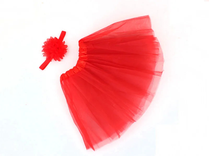 Ensemble jupe de tutu à fleurs moelleuses pour bébé fille, en rose avec bandeau,