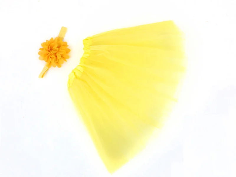 Ensemble jupe de tutu à fleurs moelleuses pour bébé fille, en rose avec bandeau,