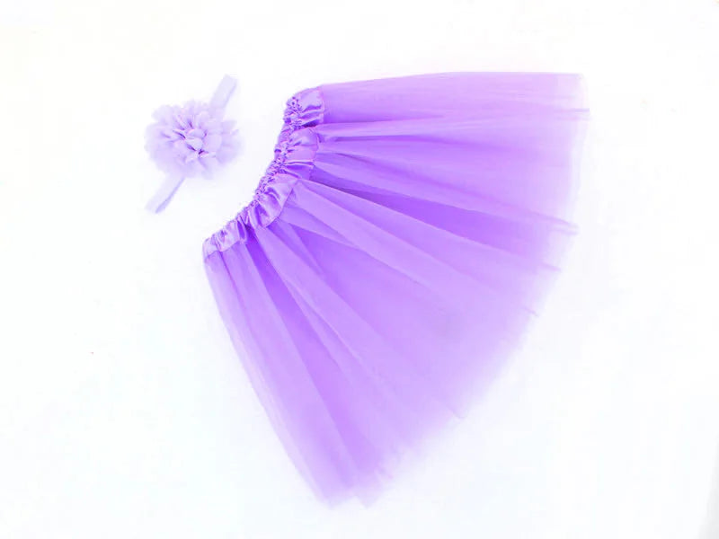Ensemble jupe de tutu à fleurs moelleuses pour bébé fille, en rose avec bandeau,