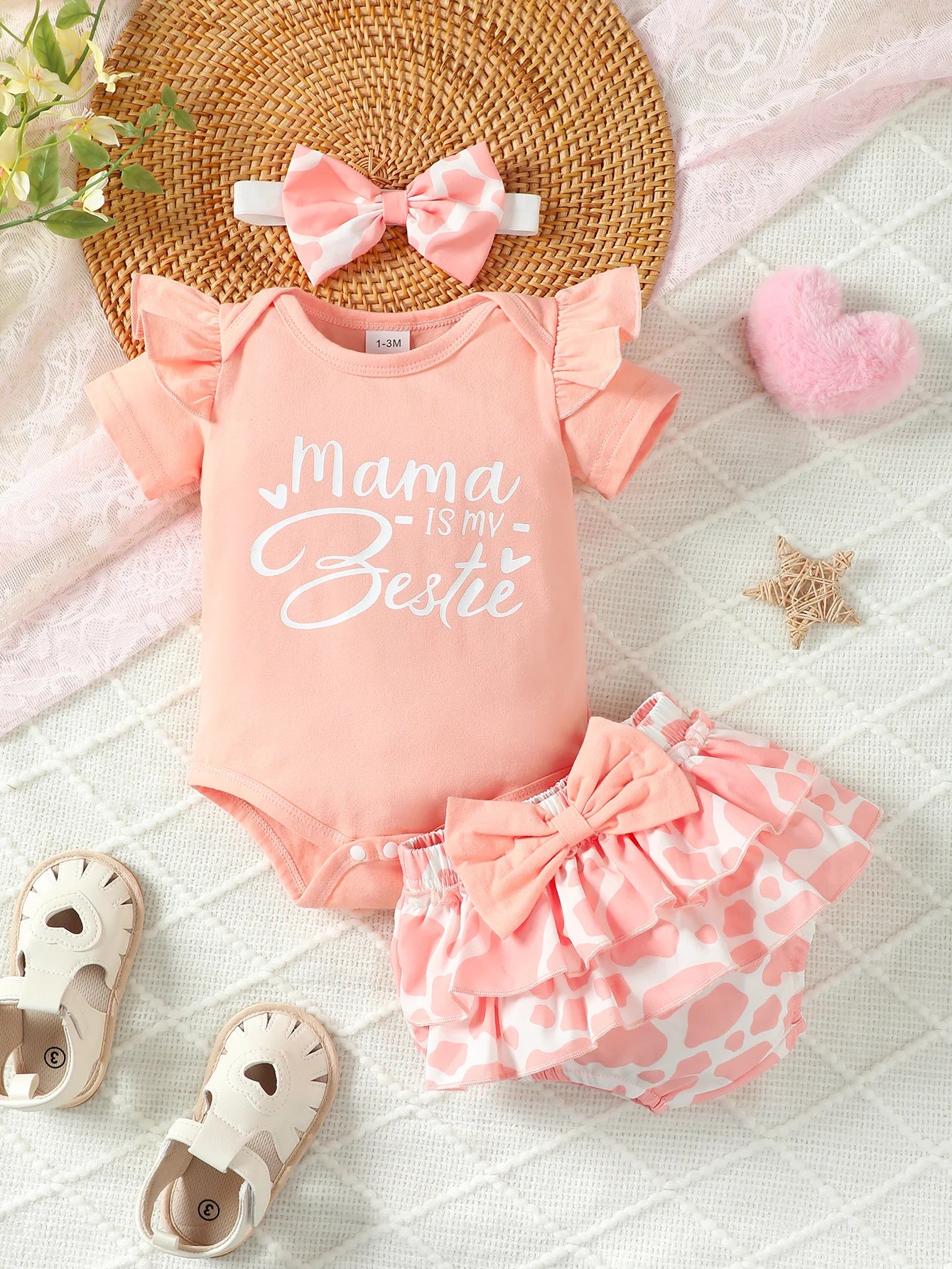 Ensemble combinaison d'été 3 pièces pour fille