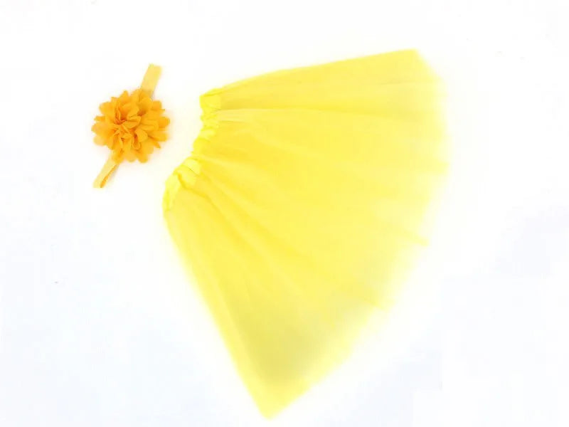 Ensemble jupe de tutu à fleurs moelleuses pour bébé fille, en rose avec bandeau,
