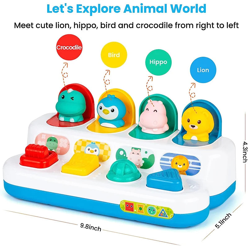 Baby Toys 6 to 12 Months Pop Up Animals Cause and Effect Toy
