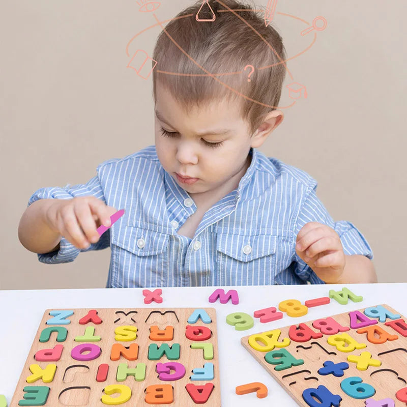 Montessori Puzzle Alphabet en Bois Pour Enfant 2 -3 ans