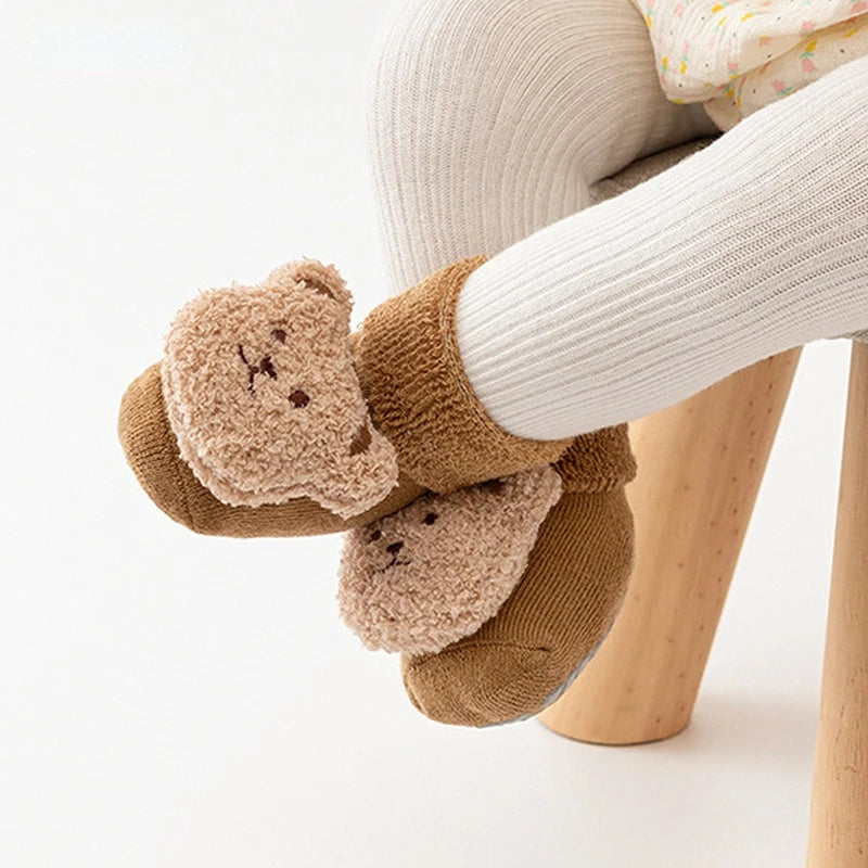 Chaussettes mignonnes pour bébé avec motif ours pour garçons et filles