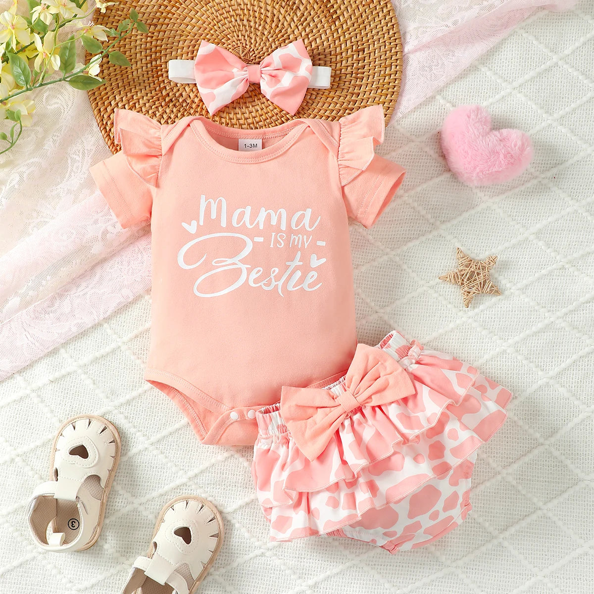 Ensemble combinaison d'été 3 pièces pour fille