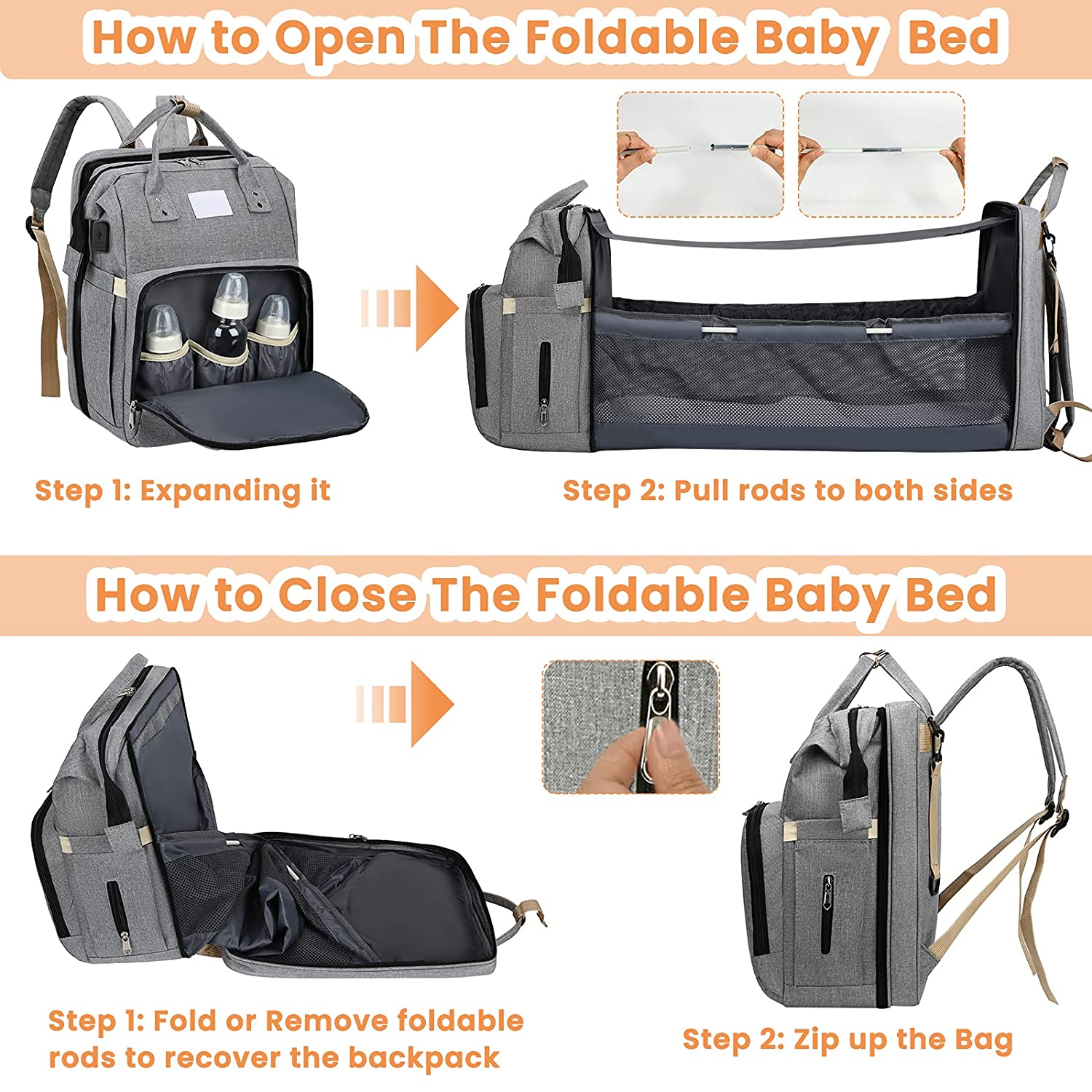 Sac à langer portatif | Berceau de voyage BabyNappy™ - Babylove
